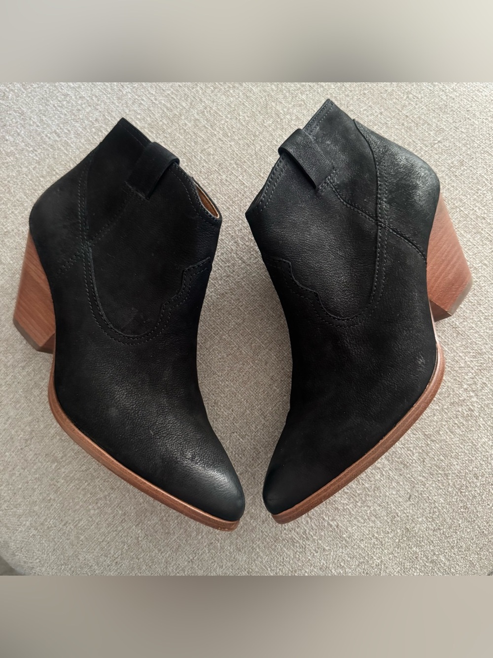 FRYE Reina Black Suede Leather Western Bootie Multi Size 10 M